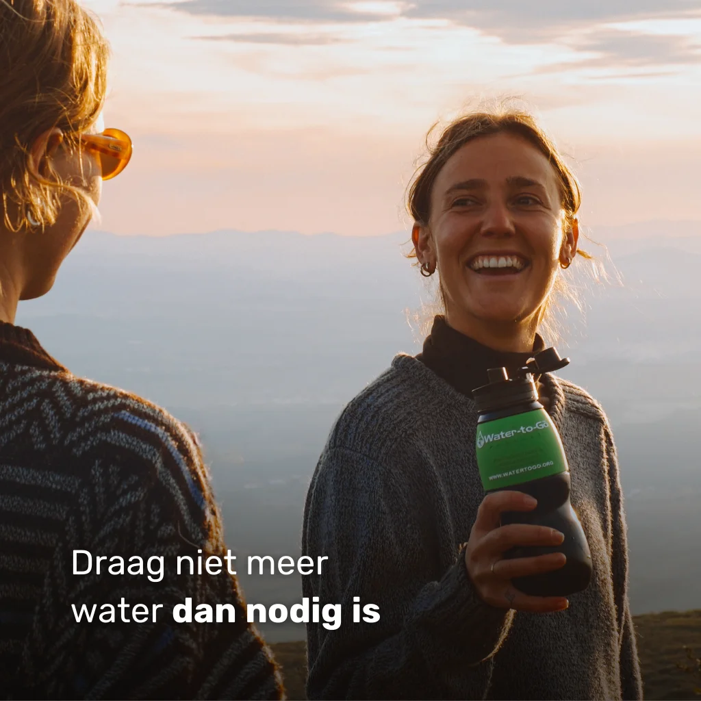 De Water-to-Go Classic 75cl – draag minder water dankzij deze waterfles met filter en vul onderweg bij uit rivieren, meren of kraanwater