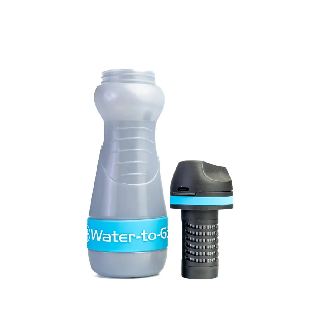 Waterfilter voor noodpakket en noodsituaties – Water-to-Go Eco-Active 55cl in blauw met ingebouwd filter in de dop